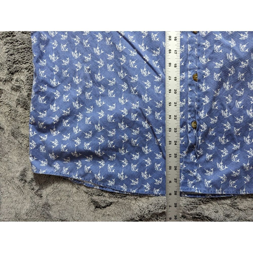 Eddie Bauer Short Sleeve Button Up Shirt Men's Size 2XL Blue - Picture 6 of 10